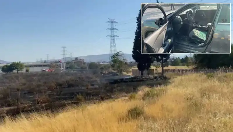 İzmir'de Otluk Alan Yangını AVM Otoparkını Tehdit Etti!